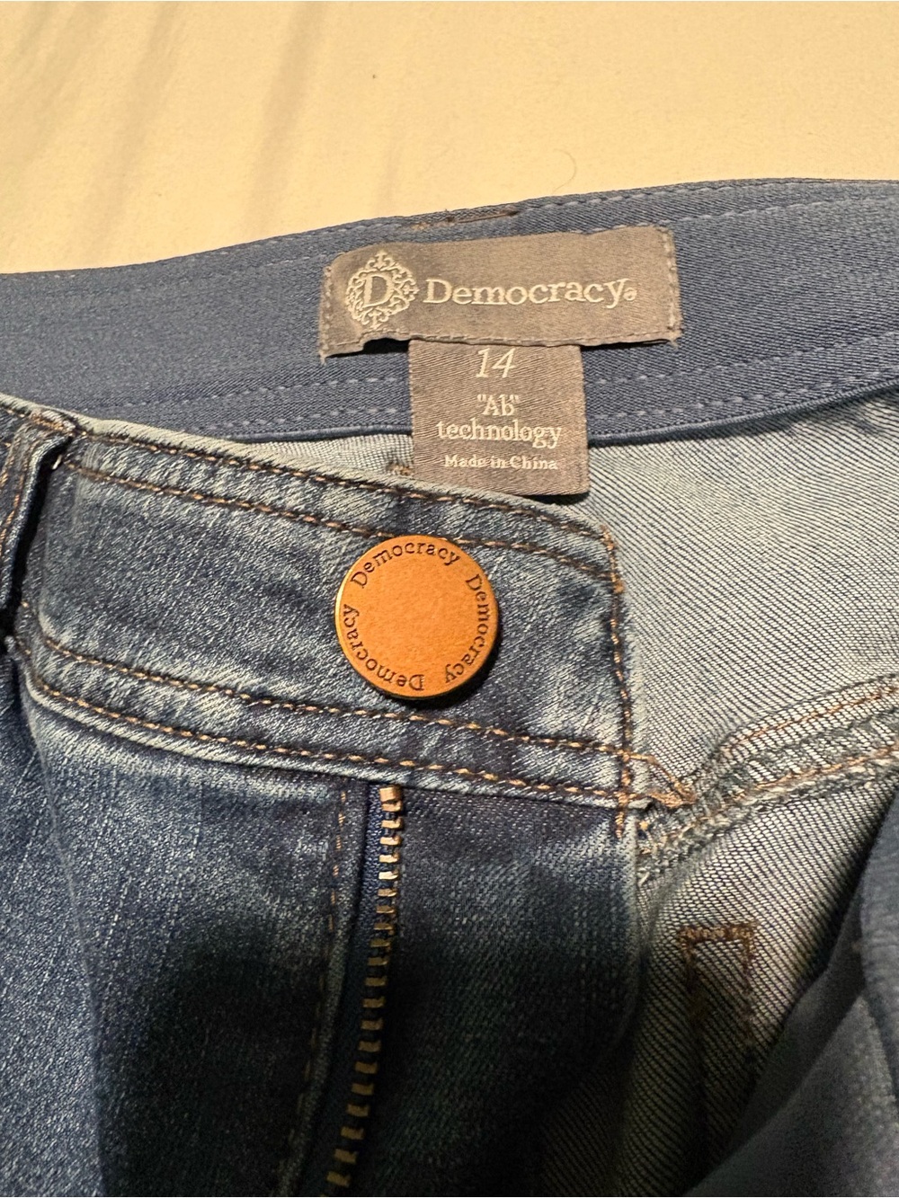 Democracy Indigo Straight-Leg Jeans with Front Patch Pockets - Picture 2 of 4